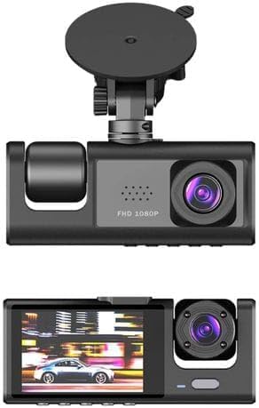 3 Channel Dash Cam: Front and Inside