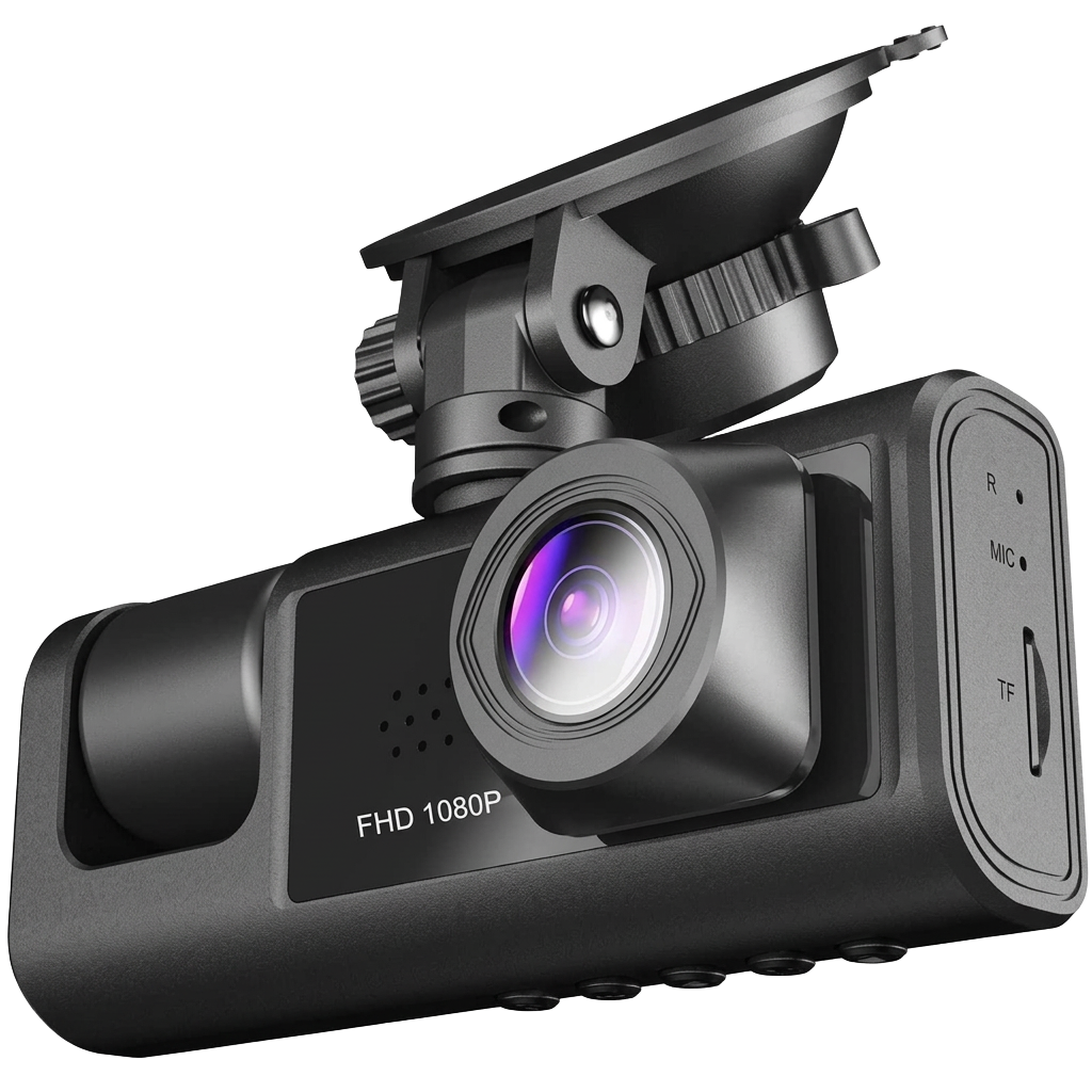 3 Channel Dash Cam: Front and Inside