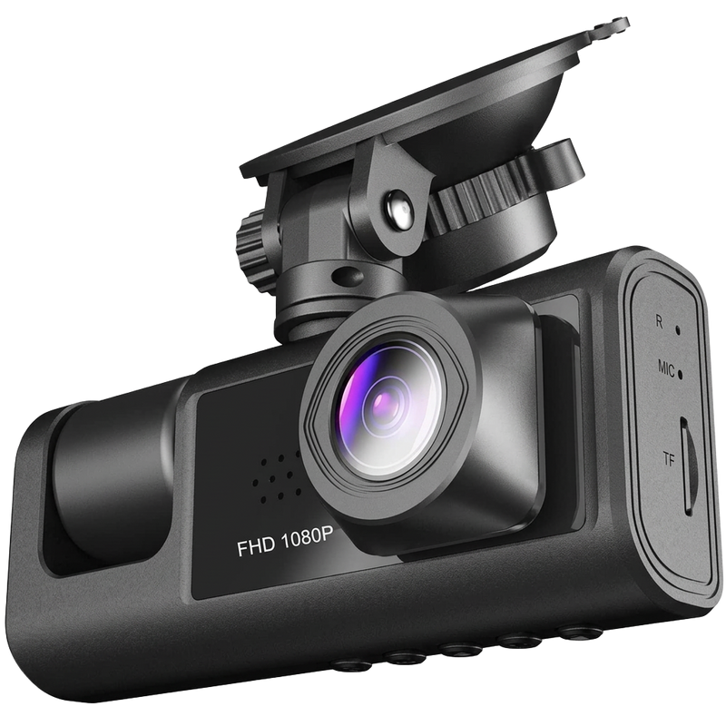 3 Channel Dash Cam: Front and Inside