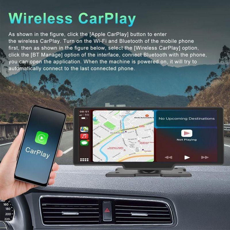 10-Inch Car Multimedia Infotainment System with Dashcam