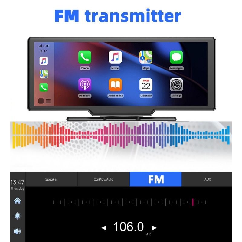 10-Inch Car Multimedia Infotainment System with Dashcam