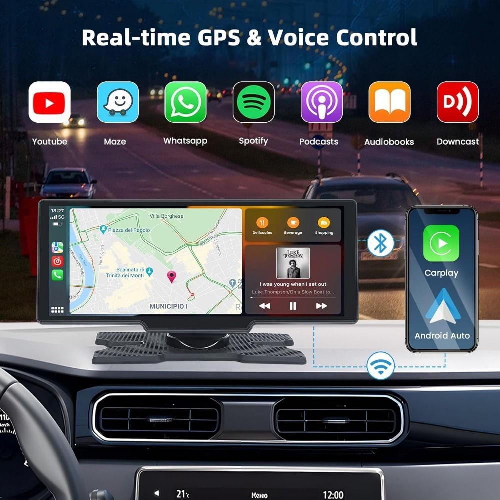10-Inch Car Multimedia Infotainment System with Dashcam